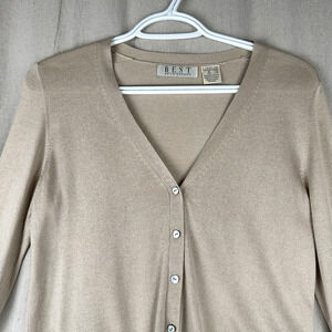 BEST De la Redoute | Sweater Size 2/4 Cream Ivory Long-sleeve Light V-Neck Silk